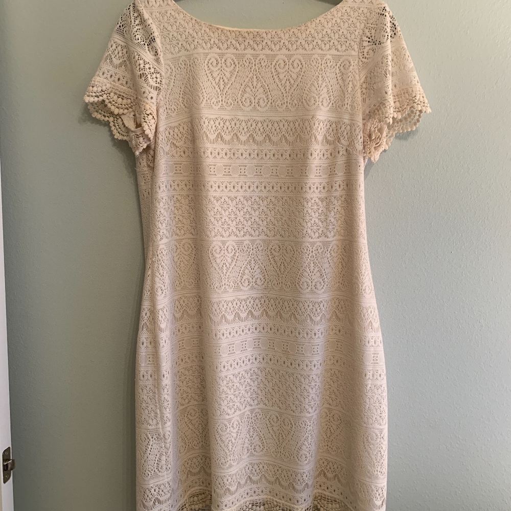 Cream Eyelet Dress